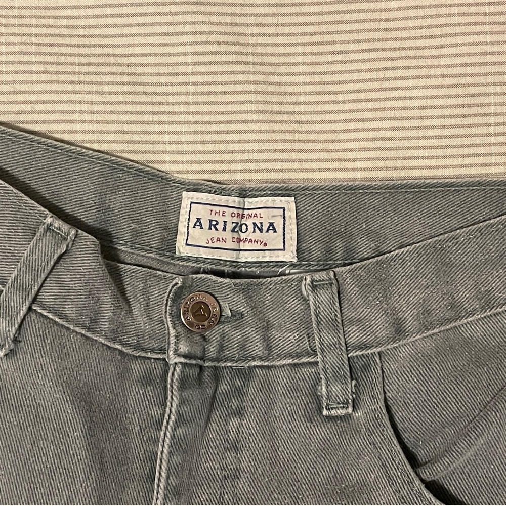 Vintage 90s Arizona Grayish Sage Green High Rise Straight Leg Jeans Talon Zipper